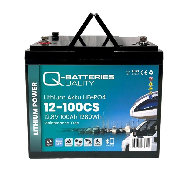 Q-batteries 12V 100ah 12-100CS Lithium Heated Bluetooth battery