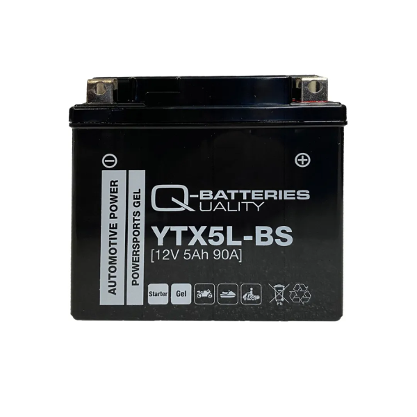 Q-Batteries YTX5L-BS Gel 12V 5Ah 90A 50412 Motorcycle Battery