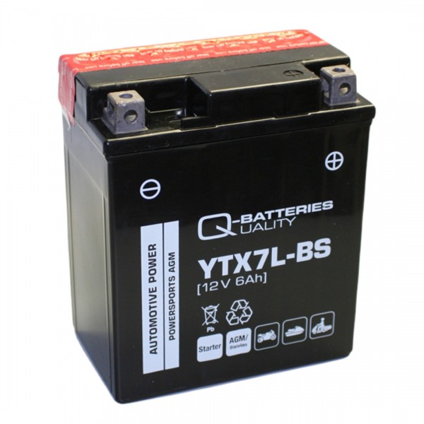 Q-Batteries Motorcycle battery YTX7L-BS AGM 50614 12V 6Ah 110A