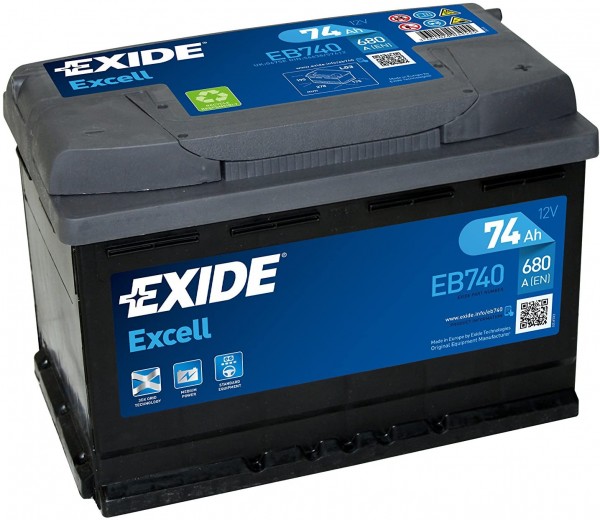 Exide 067SE Excell EB740 12V 74Ah 680A Starter battery