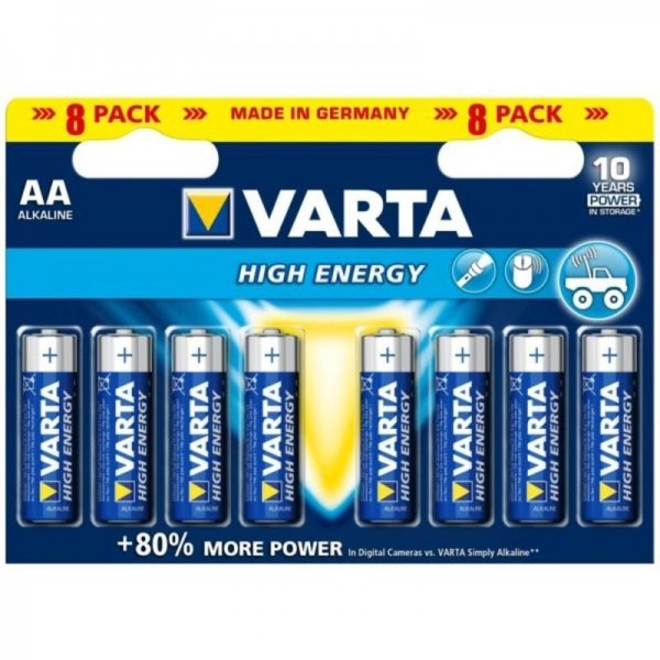 Varta High Energy Alkaline battery AA 4906 LR06 (pack of 8)