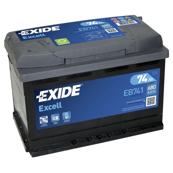 Exide Excell EB741 12V 74Ah 680A Starter car battery UK 082SE