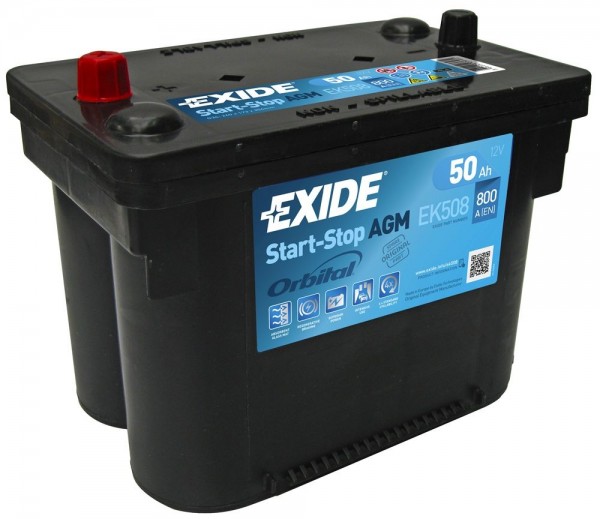 EXIDE EK508 AGM Stop / Start Car Battery 12V 50AH 800 CCCa