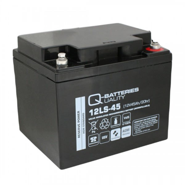 Q-Batteries 12LS-45 12V 45Ah lead fleece battery / AGM VRLA with VdS