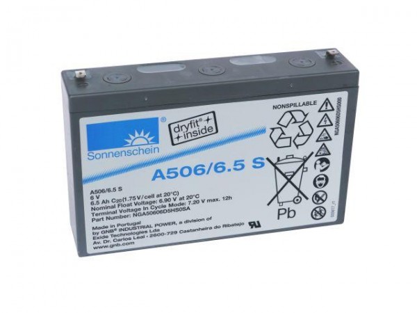 Exide Sonnenschein A506/6,5 S 6V 6,5Ah dryfit lead-gel battery VRLA