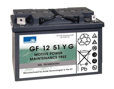 Exide Sonnenschein GF 12 051 Y G1 dryfit lead gel traction battery 12V 56Ah (5h) VRLA