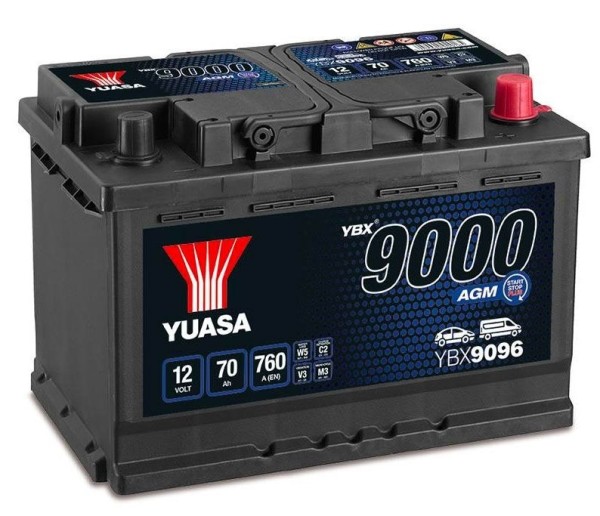 Yuasa YBX9096 12V 70Ah 760A AGM Start Stop Plus Battery