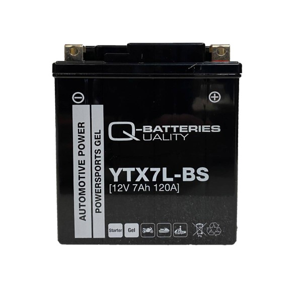 Q-Batteries Motorcycle Battery YTX7L-BS