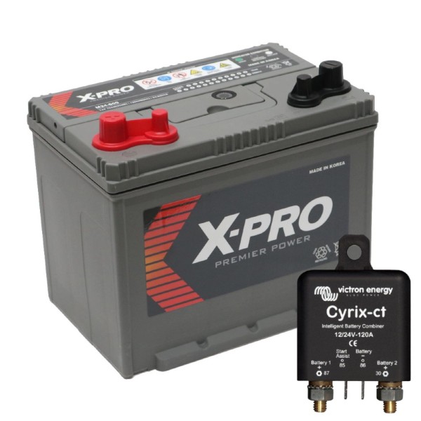 80AH 580CCA Dual Purpose Battery with Cyrix-ct Battery Combiner