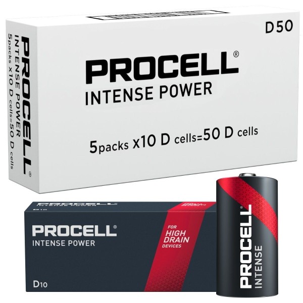 Duracell Procell Intense D Bulk Pack of 50 Alkaline Battery LR14 MN1300