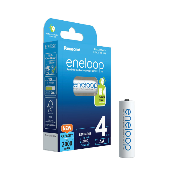 Eneloop BK-3MCDE AA 2000mAh Ready To Use Rechargeable Batteries (Blister of 4)
