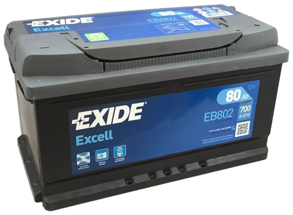 EXIDE EB802 Excell car battery 80AH 700A 110SE