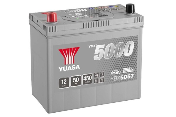 Yuasa YBX5057 12V 50Ah 450A Silver High Performance Battery