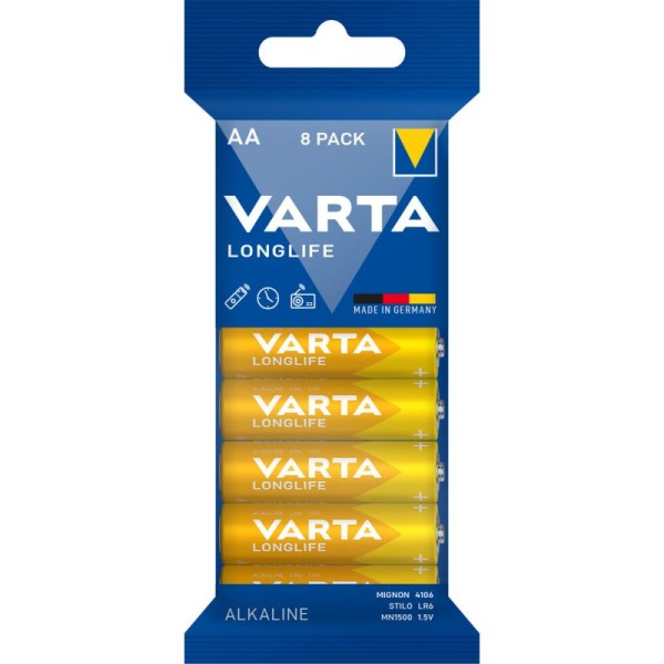 Varta Longlife Extra Mignon AA 4106 (8 Pack)