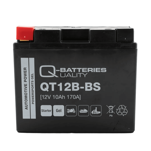 Q-Batteries QT12B-BS Gel 12V 10Ah 170A Motorcycle Battery