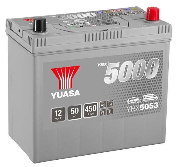 Yuasa YBX5053 12V 50Ah 450A Silver High Performance Battery
