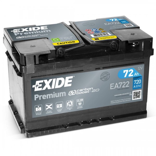 Exide 096TE EA722 Premium Carbon Boost 72Ah 720A car battery