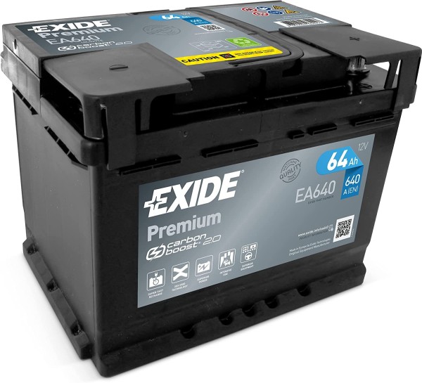 Exide 027TE Premium Carbon Boost EA640 12V 64Ah 640A Starter battery