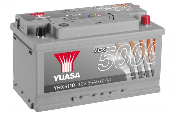 Yuasa SMF car battery starter battery Silver YBX5110 58014 12V 85Ah 800A/EN