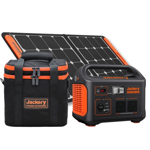 Jackery Explorer 1000 Portable Power Station + 100W Solar Panel + Carry bag