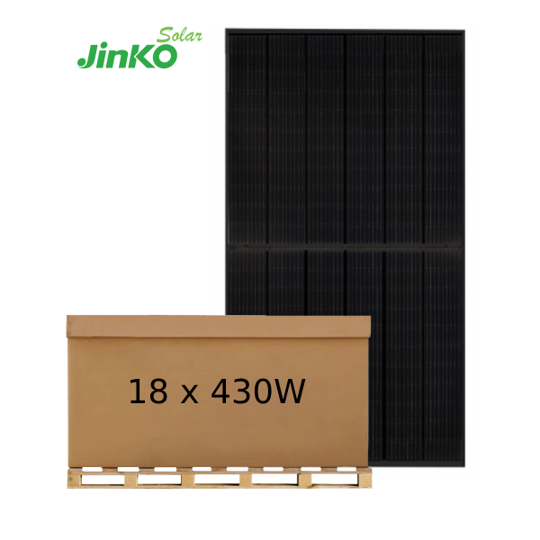 18 x Jinko Tiger Neo 430W Mono All Black Solar Panel (Half Pallet) - JKM430N-54HL4R-B