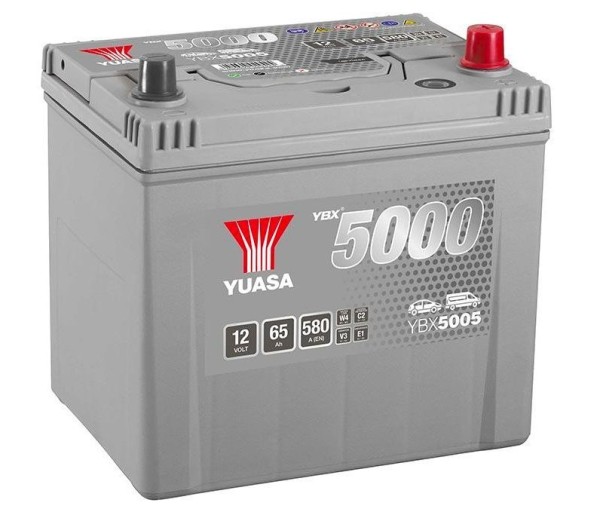 Yuasa YBX5005 12V 65Ah 550A Silver High Performance Battery