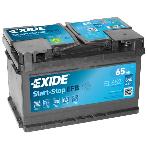 EXIDE EL652 100 EFB Stop / Start Car Battery 12V 65AH 650CCA