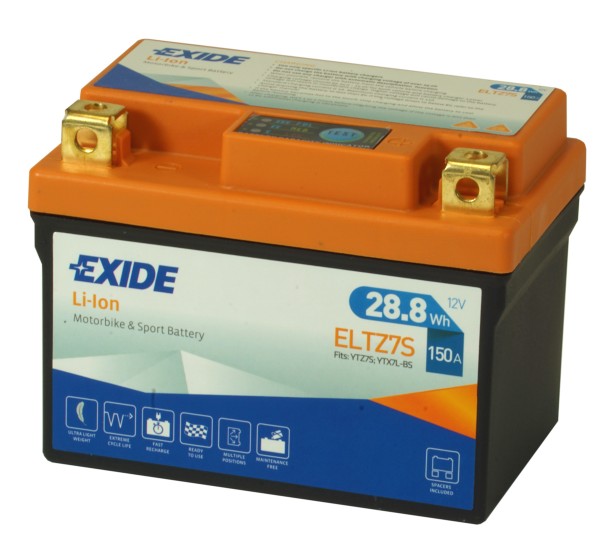 ELTZ7S EXIDE LI-ION Lithium Motorbike Battery 12V 28.8wh 150A