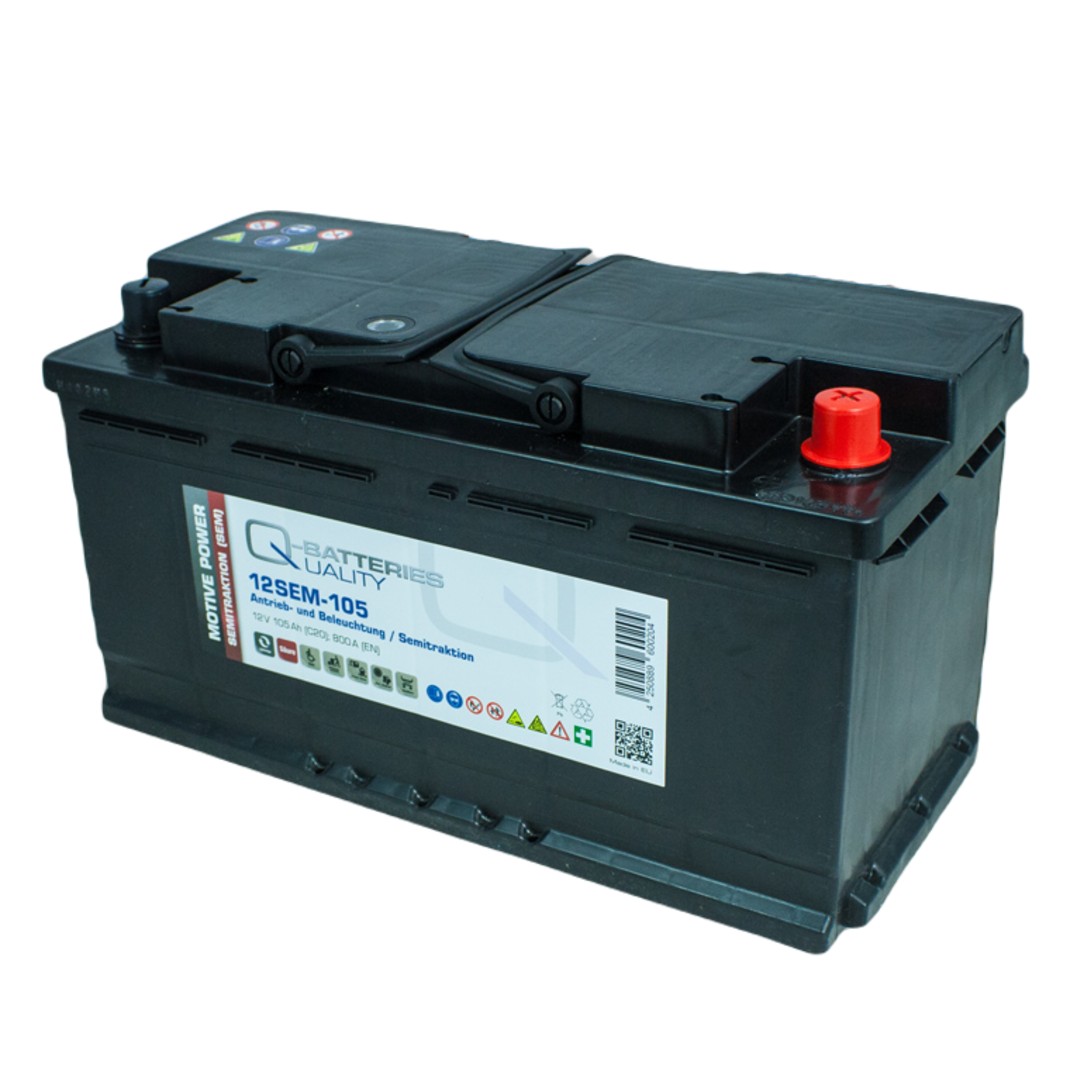 Q-Batteries 12SEM-105 12V 105Ah Semi traction battery | Supply ...