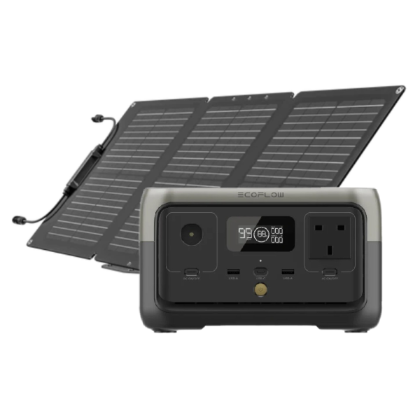 EcoFlow RIVER 2 + 60W Portable Solar Panel