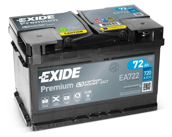 Exide 096TE EA722 Premium Carbon Boost 72Ah 720A car battery