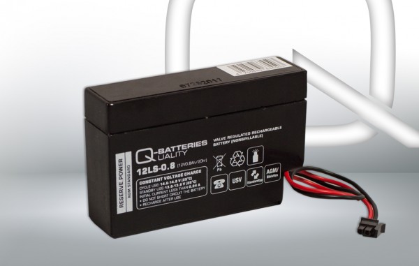 Q-Batteries 12LS-0.8 12V 0,8Ah AGM VRLA Battery Molex