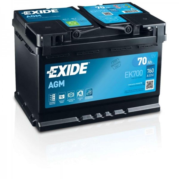 Exide EK700 Start-Stop AGM 12V 70Ah 760A car battery