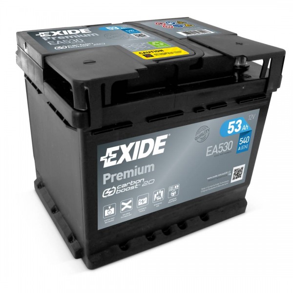 Exide 079TE Premium Carbon Boost EA530 53Ah 540A Starter battery