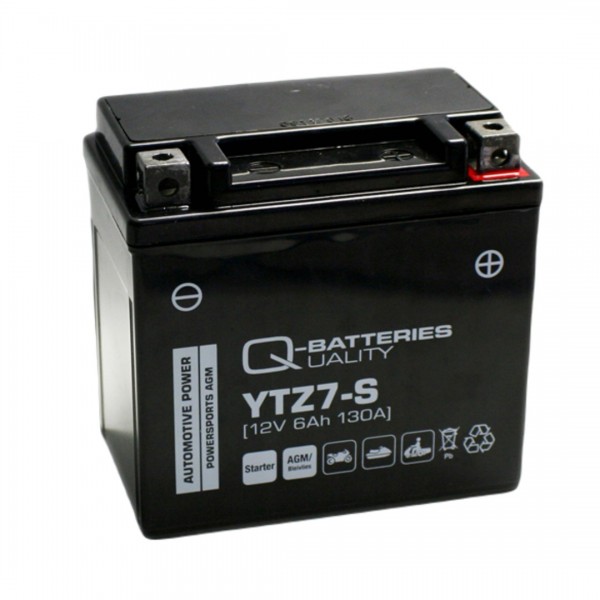 Q-Batteries Motorcycle Battery YTZ7-S 507902 AGM 12V 6Ah 130A