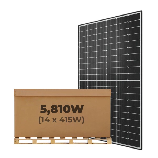 5.81kW JA Solar Panel Kit of 14 x 415W Mono PERC Half-Cell Black Rigid Solar Panels
