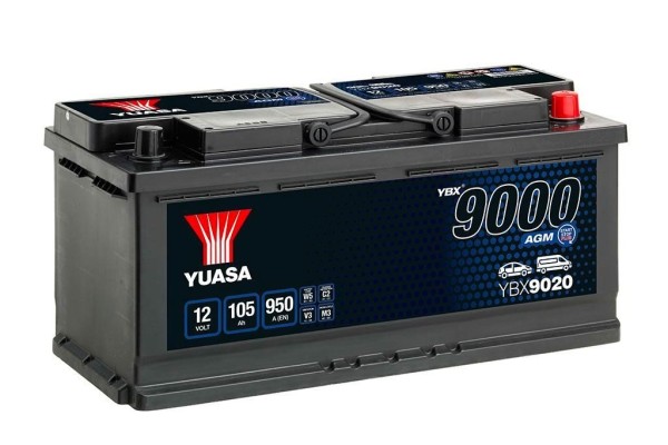 Yuasa YBX9020 12V 105Ah 950A AGM Start Stop Plus Battery
