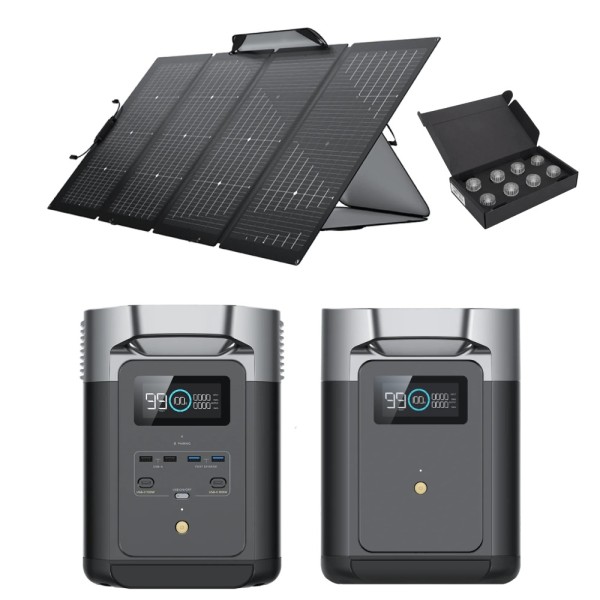 EcoFlow DELTA 2 Power Station + Extra Battery + 220W Portable Solar Panel