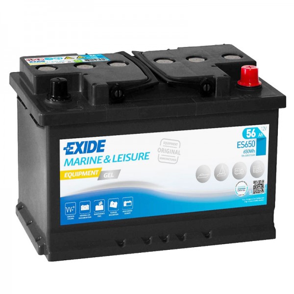 Exide ES650 (replaces G60) 12V 56Ah lead gel battery VRLA