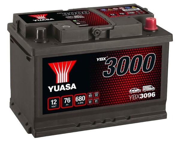 Yuasa YBX3096 75Ah 650A/EN 12V Car Battery Type 096