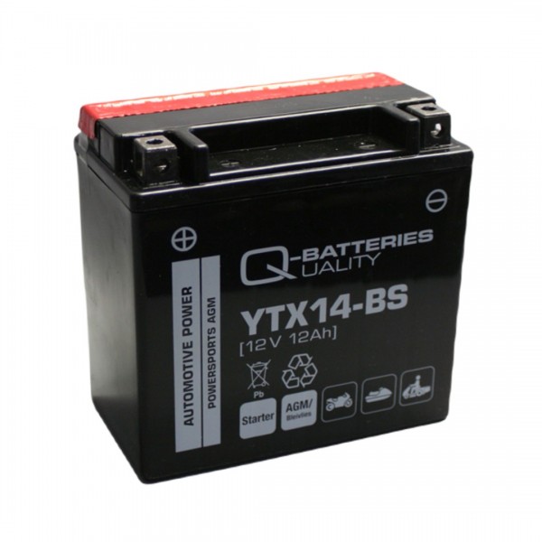 Q-Batteries Motorcycle battery YTX14-BS AGM 51214 12V 12Ah 200A