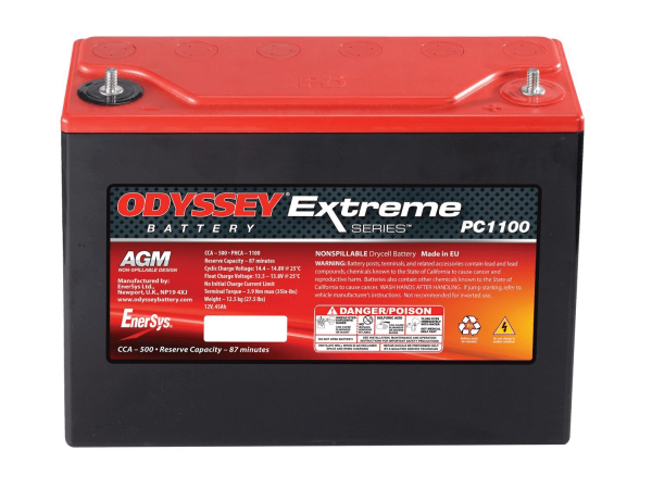 Odyssey ODS-AGM40E (PC1100) 12V 45Ah 500A AGM Starter Battery