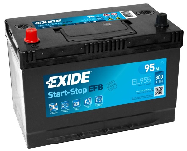 EXIDE EL955 250 EFB Stop / Start Car Battery 12V 95AH 800CCA