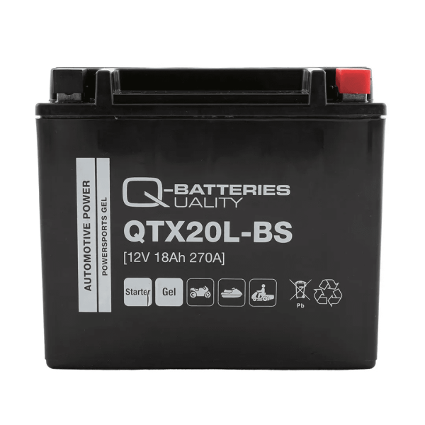 Q-Batteries QTX20L Gel 12V 18Ah 270A Motorcycle Battery