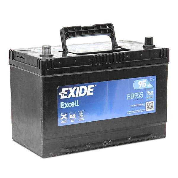EXIDE EB955 Excell car battery 12V 95Ah 760CCA 250