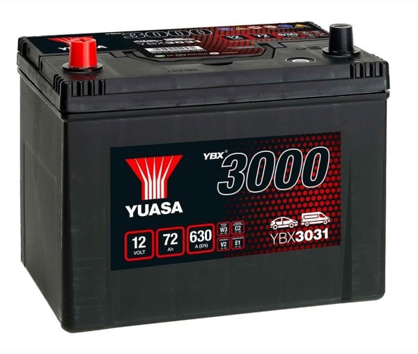YBX3031 12V 72Ah 630A Yuasa SMF Battery