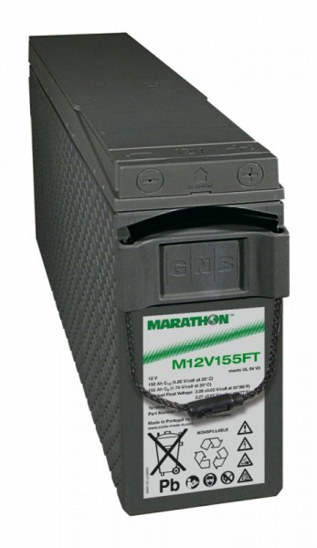 Exide Marathon M12V155FT 12V 150Ah UL94-V0 Front terminal AGM lead fleece battery VRLA