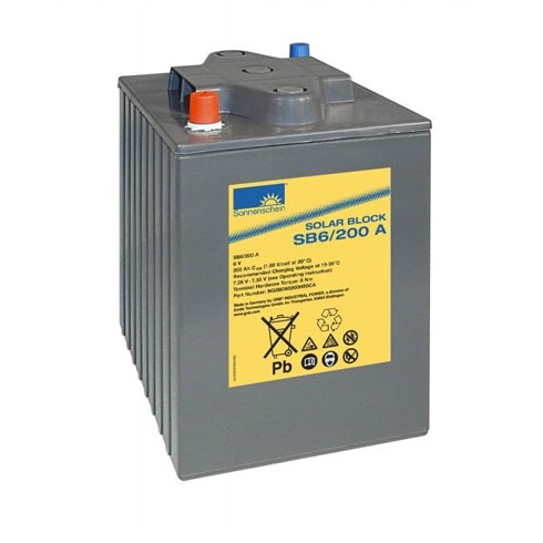 Exide Sonnenschein Solar Block SB6/200 A 6V 200Ah (C100) dryfit Lead Gel Battery / Lead Rechargeabl