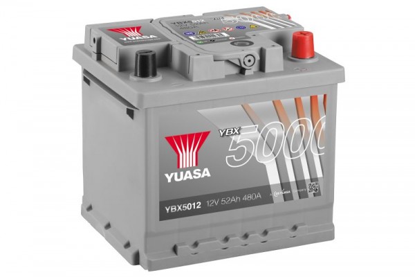 Yuasa SMF Car battery starter battery Silver YBX5012 P5040 12V 52Ah 480A/EN