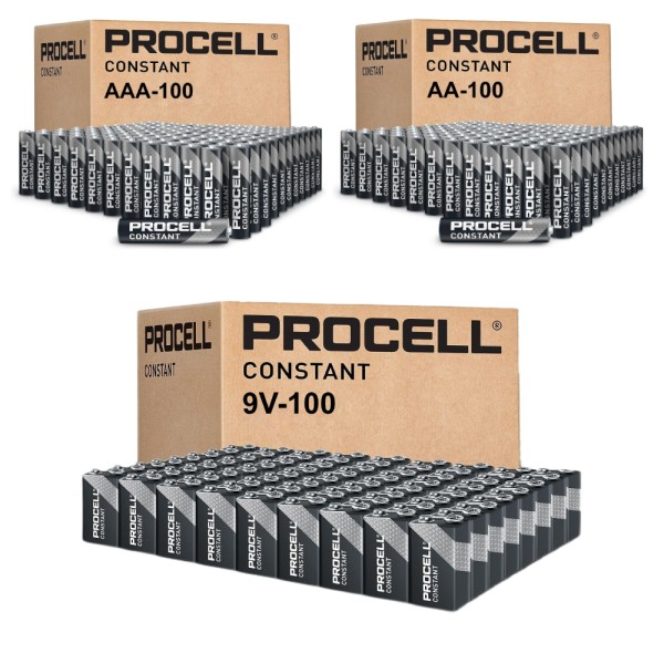 Duracell Procell Constant Combo 100X AA, 100X AAA, 100X 9V